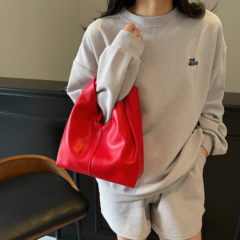 LEFTSIDE Design Small PU Leather Shoulder Bag For Women 2025 New Trend Fashion Y2K Handbags and Purses Females Bucket Bag