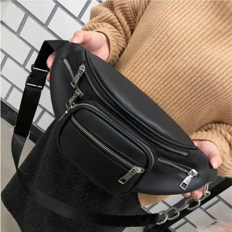 Multifunction Women Waist Pack Fashion Leather Phone Bags Small Belt Bag Cool Fanny Packs Women