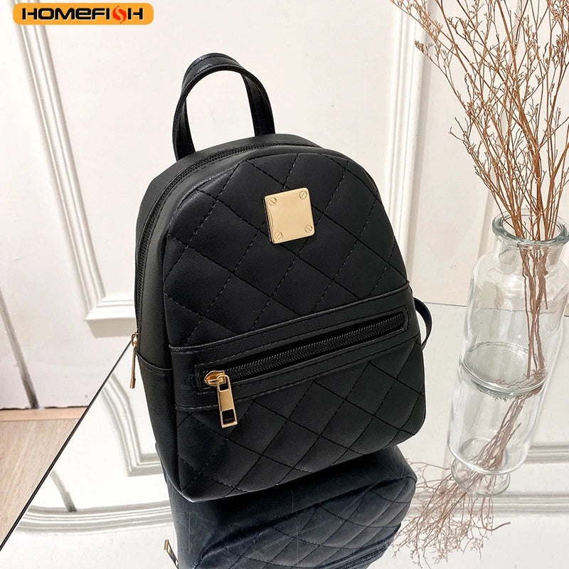 1. HOMEFISH Large Capacity Daily Commute Bag, Rhombus Check Print Casual Shoulder Backpack, Portable Crossbody Mobile Phone