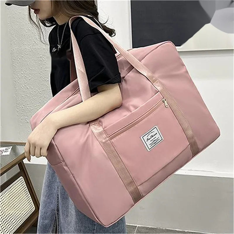 Large Capacity Foldable Travel Bag Waterproof Duffel Bag Lightweight Luggage Tote Handbag Gym Yoga Storage Shoulder Bag For Wome