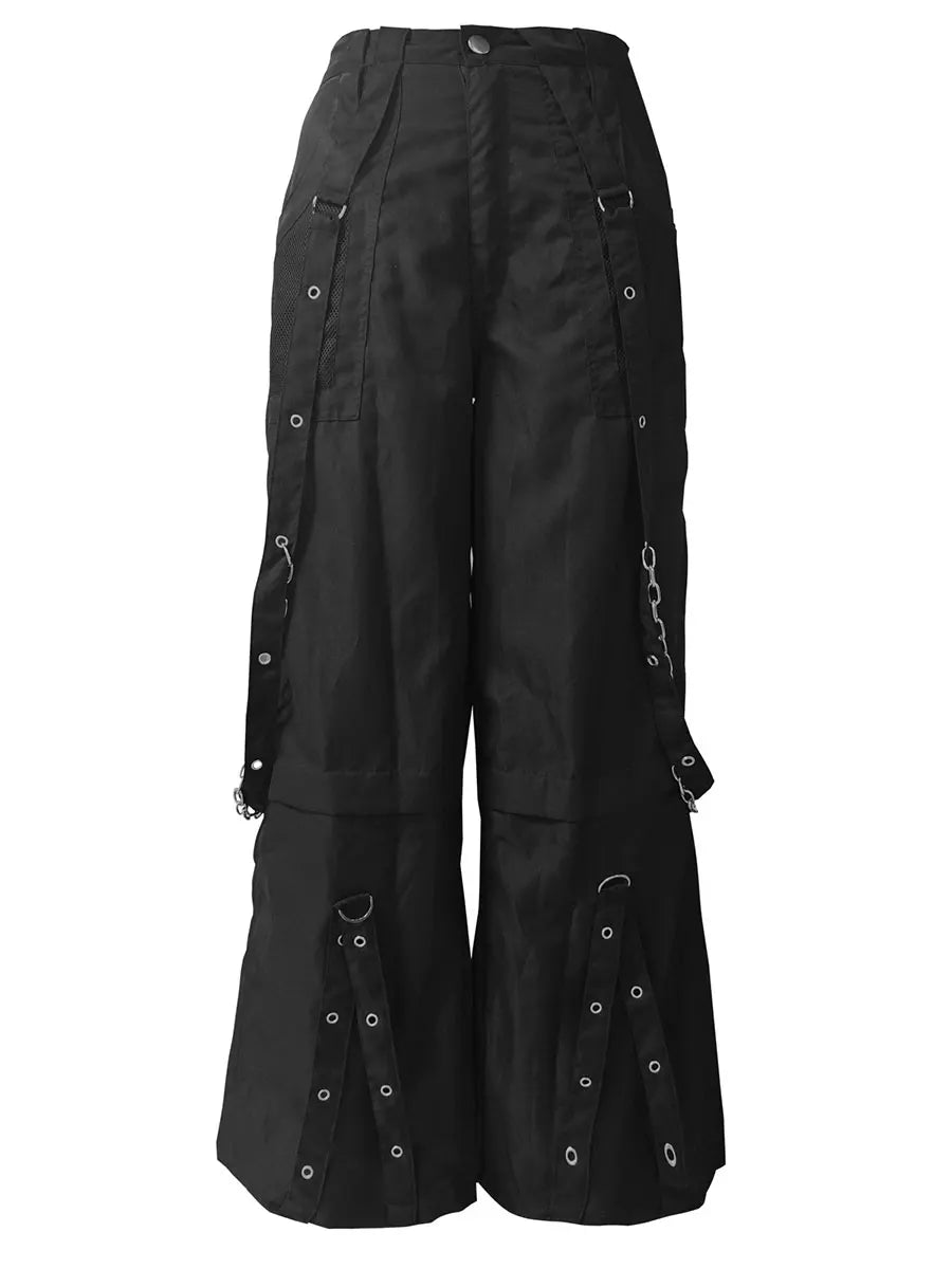 Women's Striped Cargo Jeans with Pockets