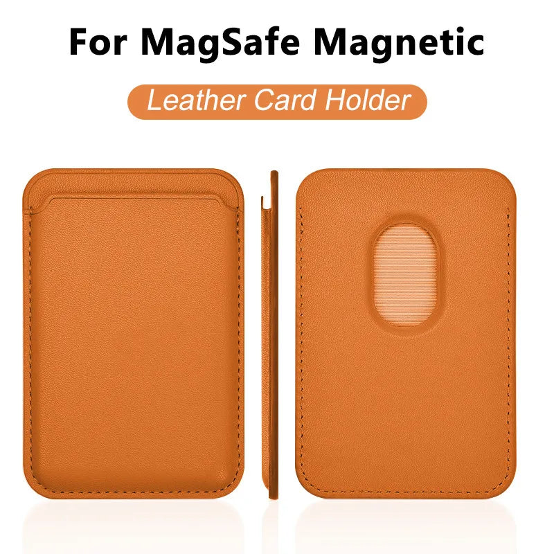 Women Man Leather Soft Card Wallet Phone Card Holder for MagSafe Magnetic Case Suitable for All iPhone Cases Card Phone Back Bag