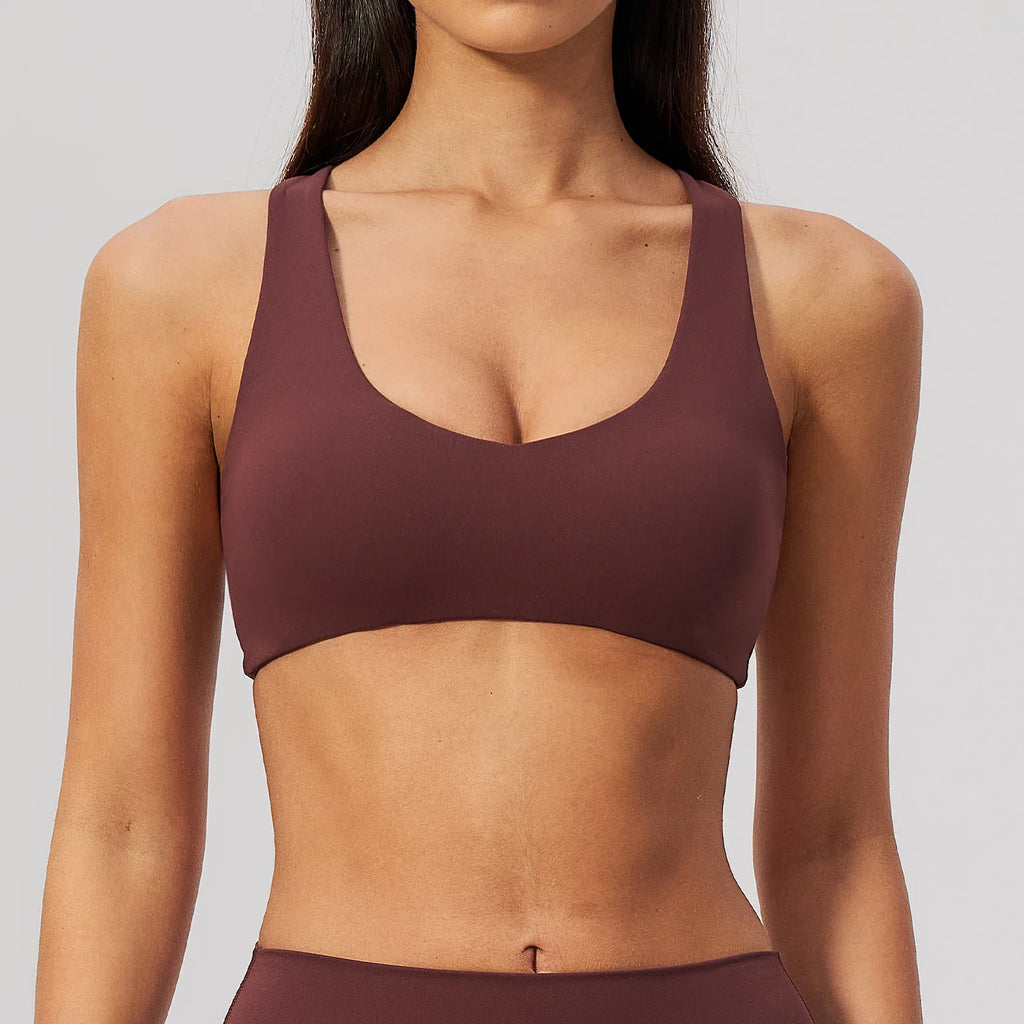NCLAGEN Sport Bra Women High Support Fitness Brushed Underwear Back Cross Gym Clothes Training Yoga Top Pilates Workout Tank