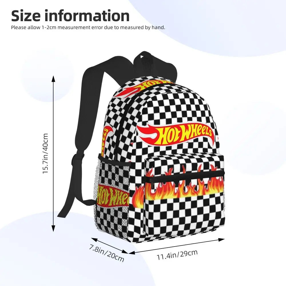 Hot Wheels Race Student Backpack School Bag Hiking Travel Daypack for Men Women Bookbag Shoulder Bags