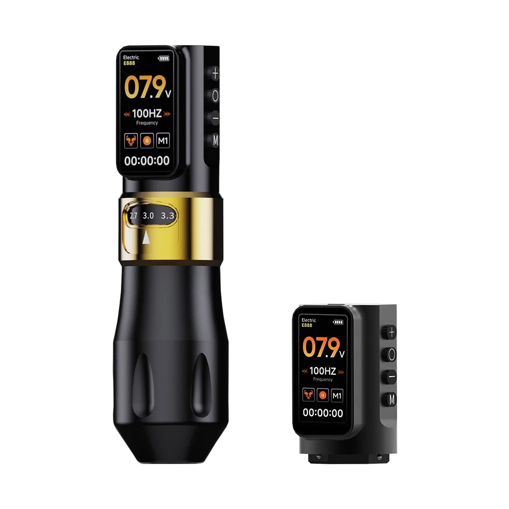 ELF Pro Tattoo Machine Pen Wireless Power Supply Battery 1700mAh Adjustable Stroke LED Display Permanent Makeup Tattoo Gun