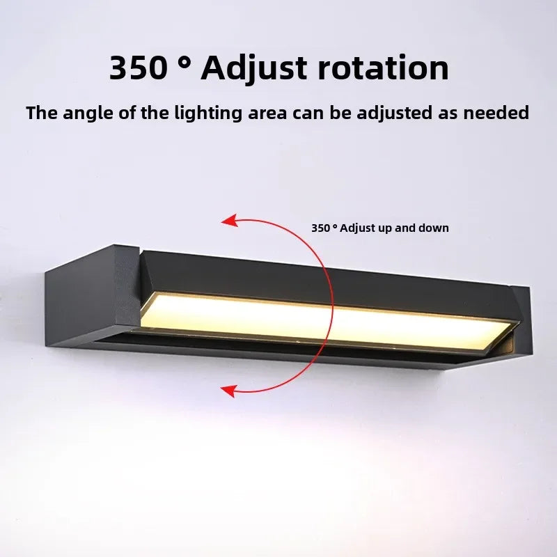 Adjustable angle outdoor waterproof outdoor wall lamp garden wiring wall lamp simple and high-end aluminum wall lamp