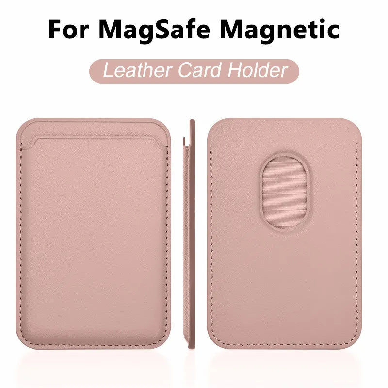 Women Man Leather Soft Card Wallet Phone Card Holder for MagSafe Magnetic Case Suitable for All iPhone Cases Card Phone Back Bag
