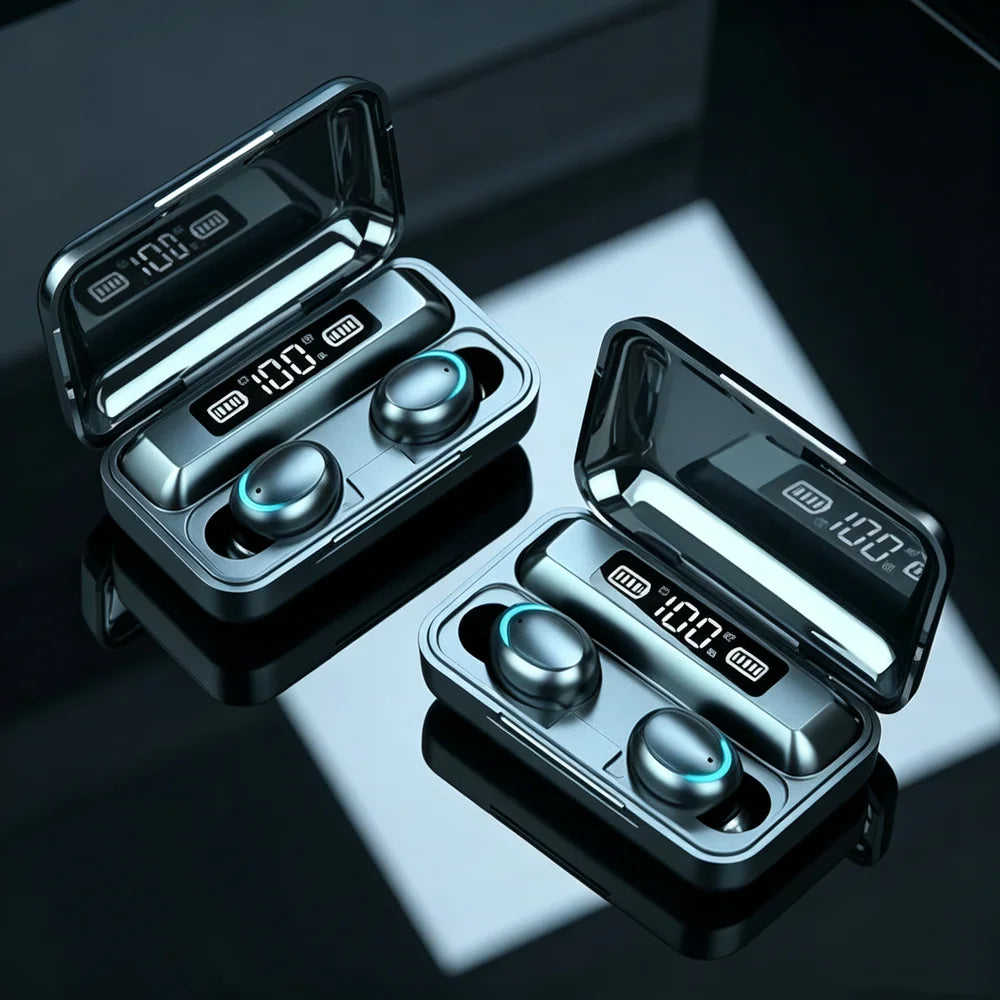 TWS Wireless Earbuds with Bluetooth, LED Display & Microphone