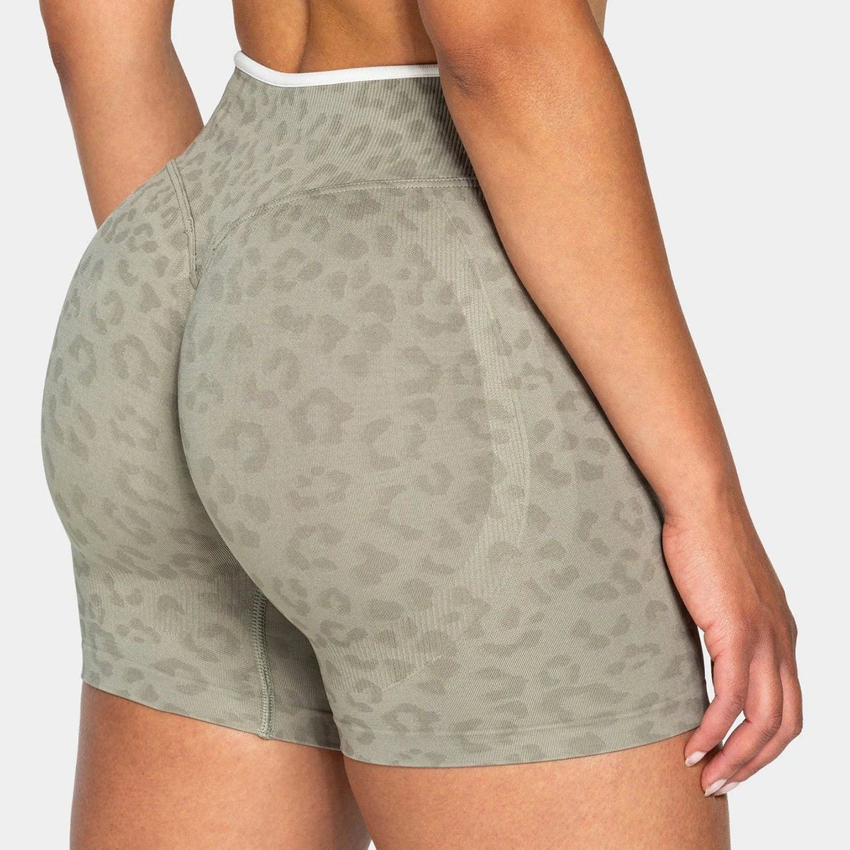 NO LOGO Women leopard print yoga fitness suit, contrasting edge sports bra high waisted leggings running cycling headband