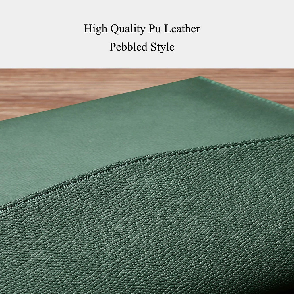 A4 File Folder PU Leather Document Holder Waterproof Portfolio Envelope Folder Case Magnetic Button Customized Initials
