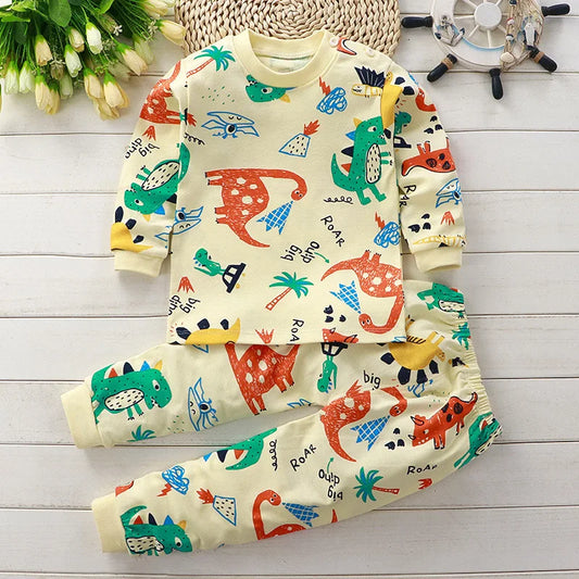 Autumn Sleepwear Pajamas For Girls Boys Long Sleeve Tops+Pants Suits Fashion Home Clothing Baby Kid Sleep Costume