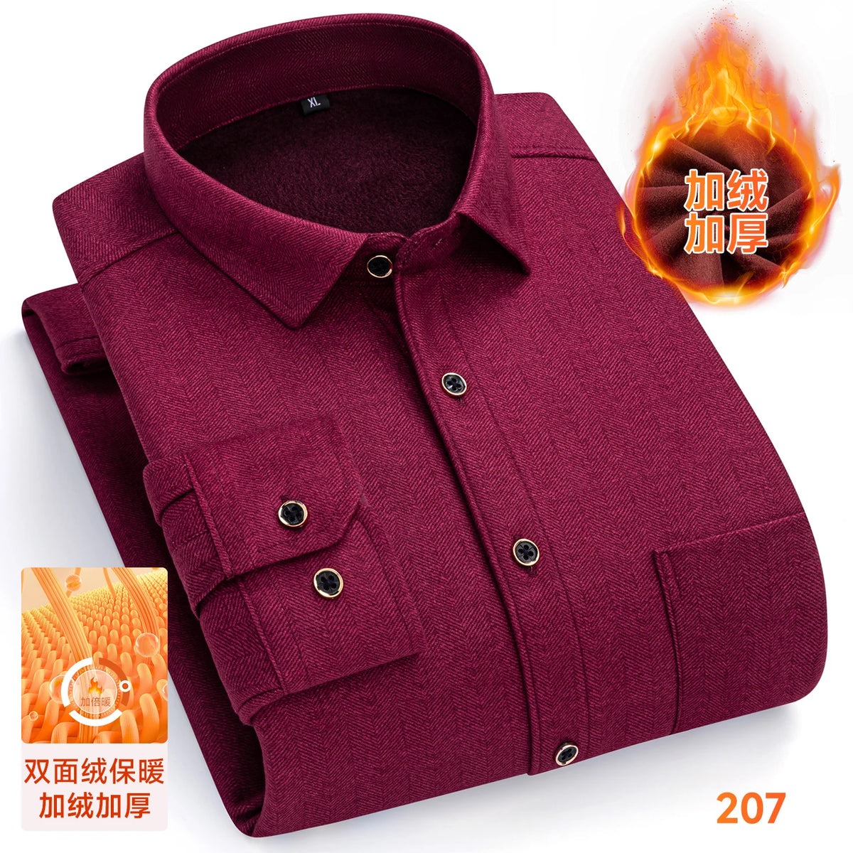 2025 Men's Winter Warm Shirts Long Sleeve Plaid Print Flower Autumn Thickened Fleece Street Trend Casual Dress Shirts 8XL 7XL