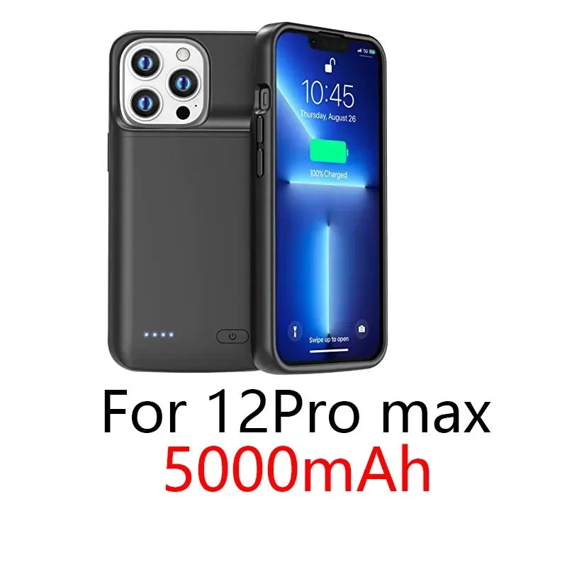 NEWDERY 4800mAh Battery Charger Case for iPhone 12 13 14 15 Pro Max/12mini/13mini Power Case Portable Charging Power Bank Cover