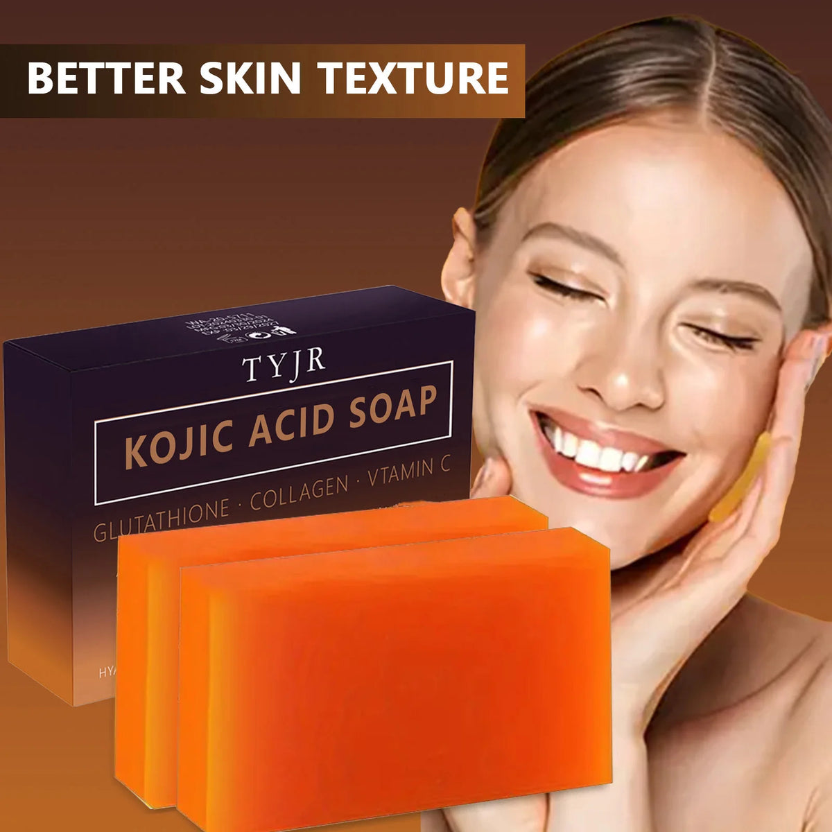 Kojic Acid Soap with Vitamin C & Collagen – Turmeric Glutathione Bar for Face & Body 100g