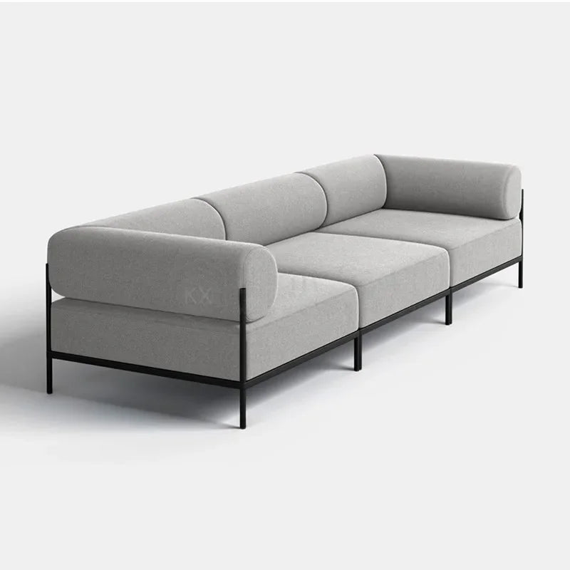 F1 minimalist small apartment metal fabric light luxury modern living room exhibition hall complete sofa