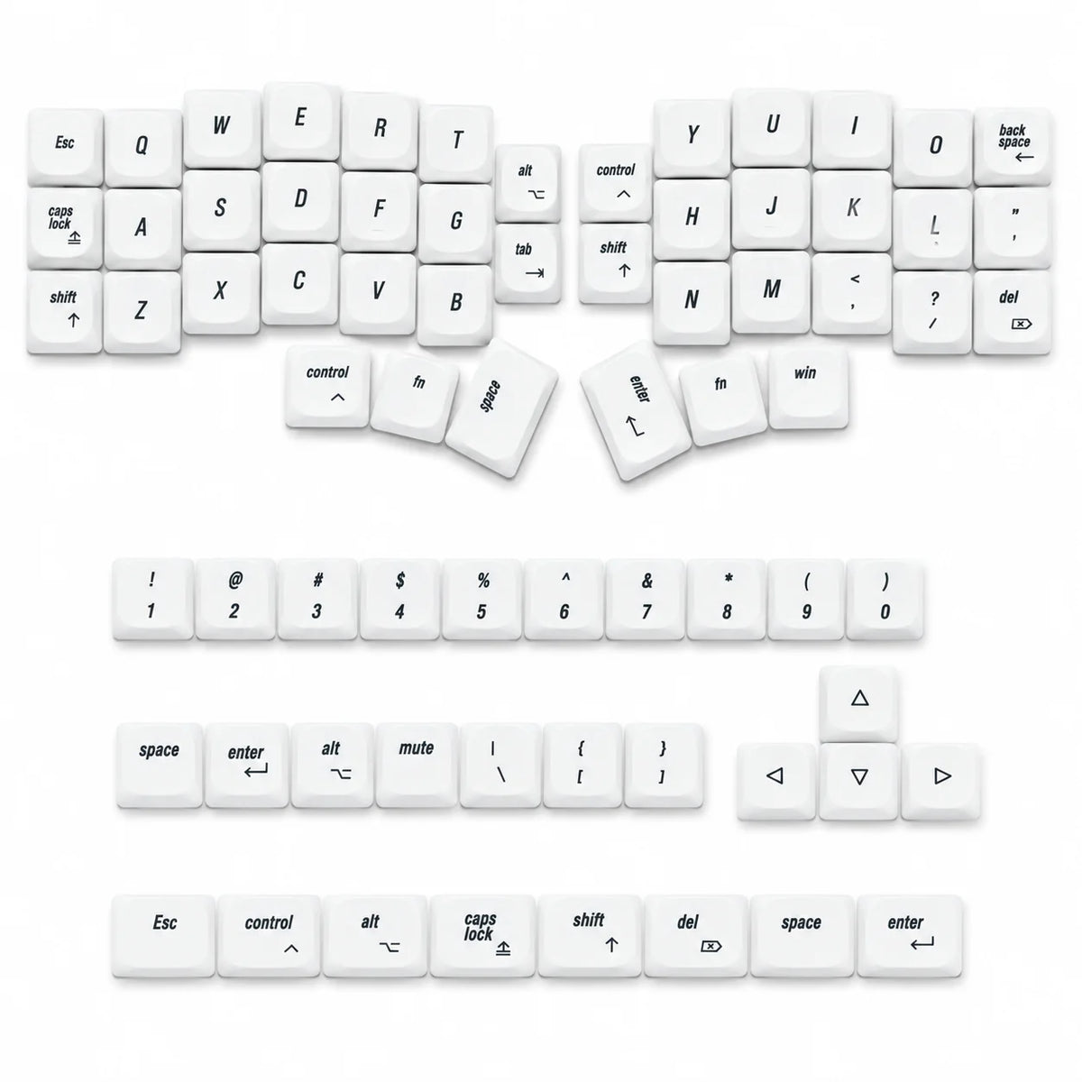 75-Key Ultra-Thin PBT Keycaps, Low Profile MX Stem PBT Material Dye-Sub for Corne Sofle Lily VELVE L-P Symmetric Split Keyboards