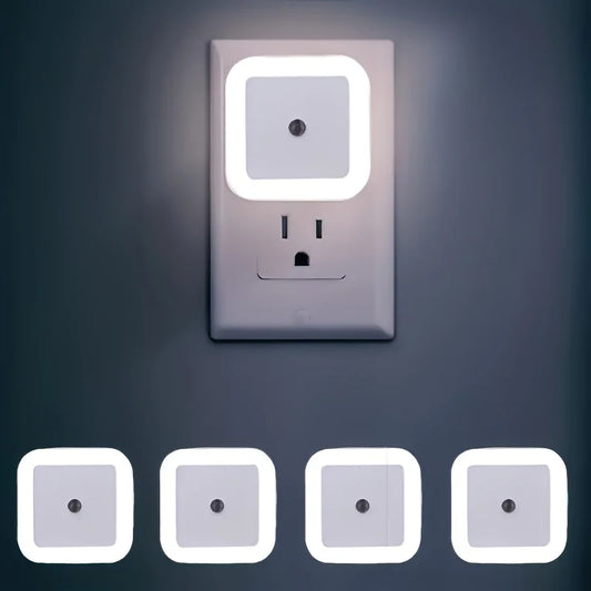 4pcs Modern LED Night Lights Plug into Wall, Motion Sensor Night Light Plug in Corridor, Bedroom, Staircase, Kitchen, Bathroom