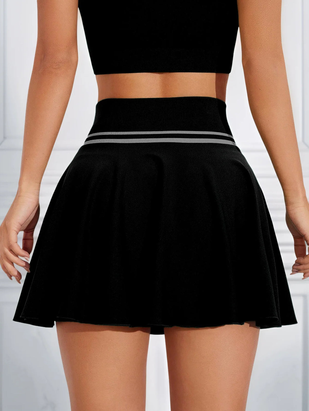 Women's Seamless Knit Tennis To Badminton Skirt Short Fitness Yoga Dress Court Mini Sports Skirt Sports Wear for Gym Summer