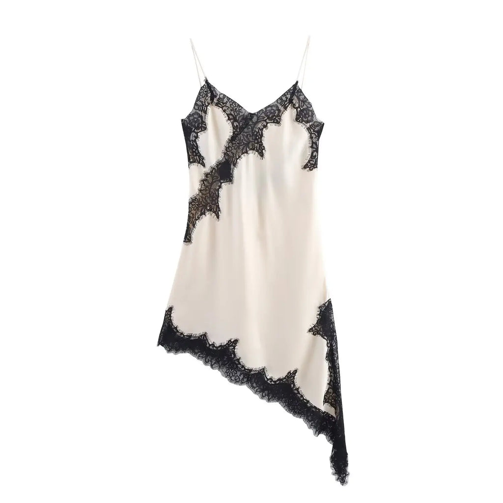 KONDALA Sexy Beach Holiday Lace Party Women Dress V Neck Cami Backless Midi Dress Fashion 2026 Y2K Girl Evening Club SummerDress