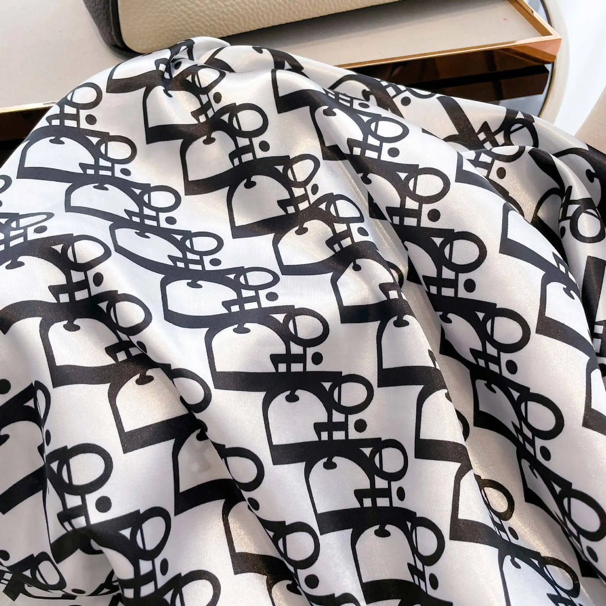 90 cm Printed Silk Scarf – Hair & Neck Wrap
