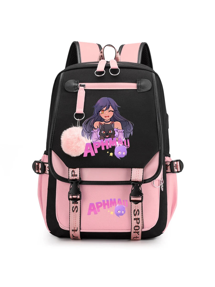 Aphmau Anime Backpack for Teenager Back To School Bookbags Fashion Trend Student Laptop Bagpack