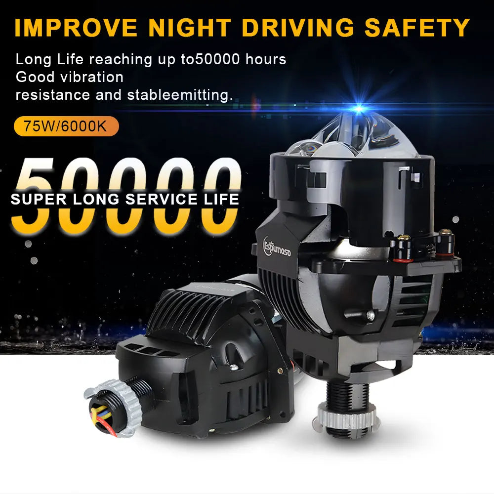 2+6pc Chips 3.0 Inch Bi Led Projector Lens Halo Lights H4 H7 9005 9006 Car Headlights Hella 3R G5 Angel Eyes High Low Beam LED