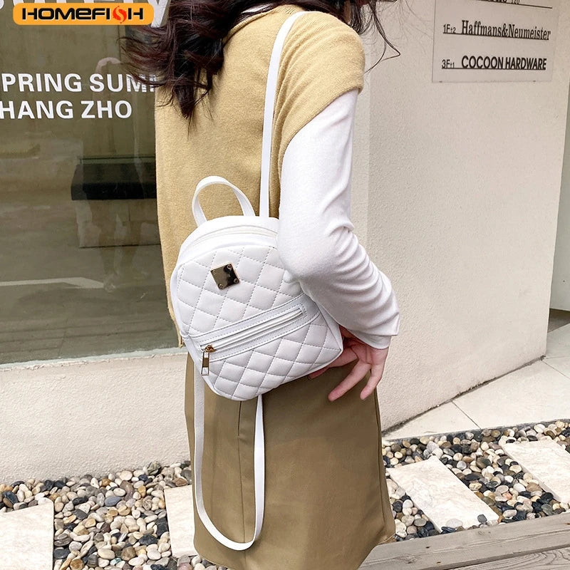 1. HOMEFISH Large Capacity Daily Commute Bag, Rhombus Check Print Casual Shoulder Backpack, Portable Crossbody Mobile Phone