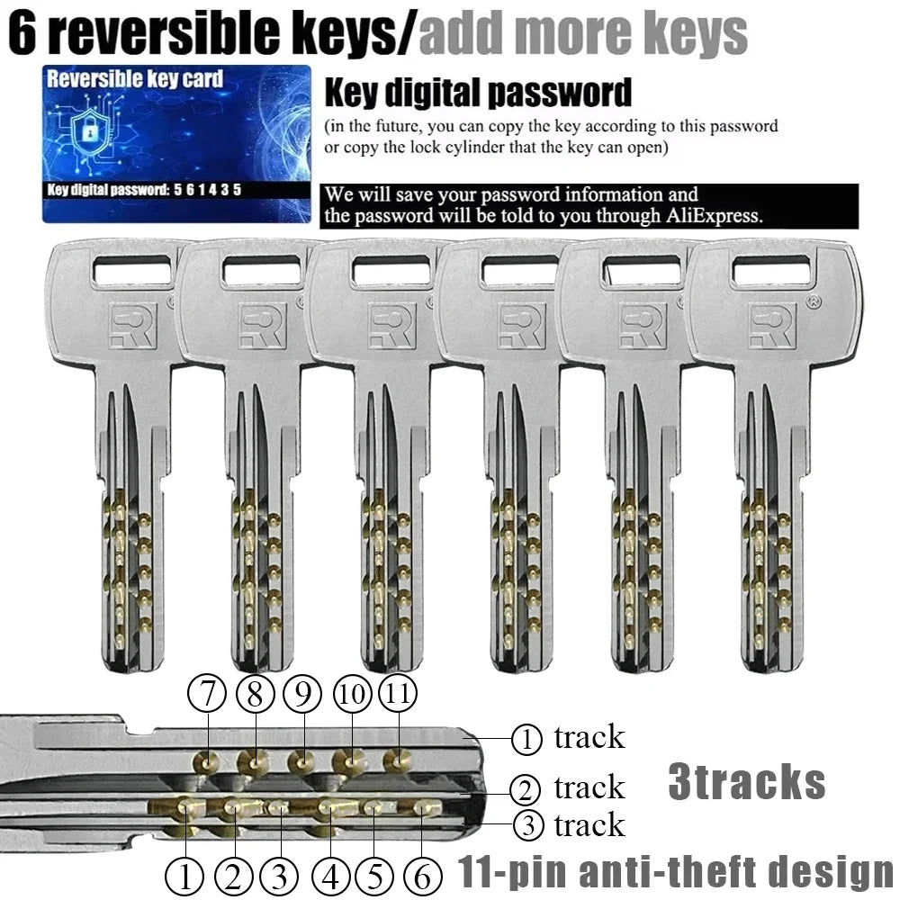 European standard high quality Cylinder door，11-pin anti-theft cylinder door  Entry door lock Cylinders for locks Entrance doors