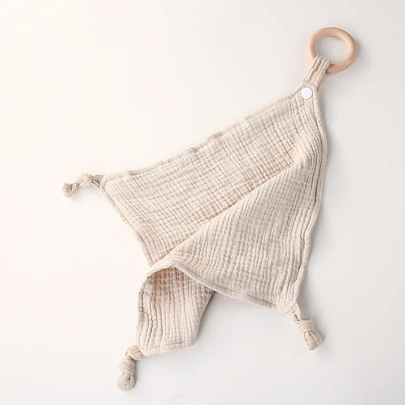 Wooden Drool Bib Ons Baby Saliva Towel Soft Cotton Baby Burp Cloth Kindergarten Handkerchief Newborn Washcloth Nursing Towel