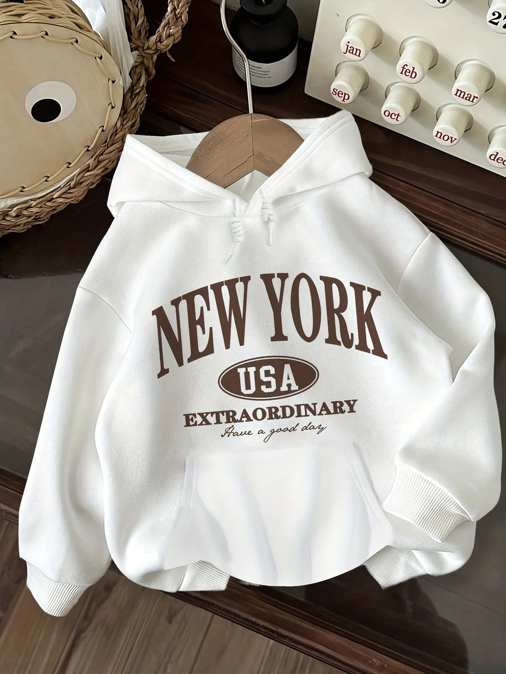 2026 New Unisex New York USA Letter Graphic Hoodie Vintage City Text Print Casual Streetwear Hooded Sweatshirt