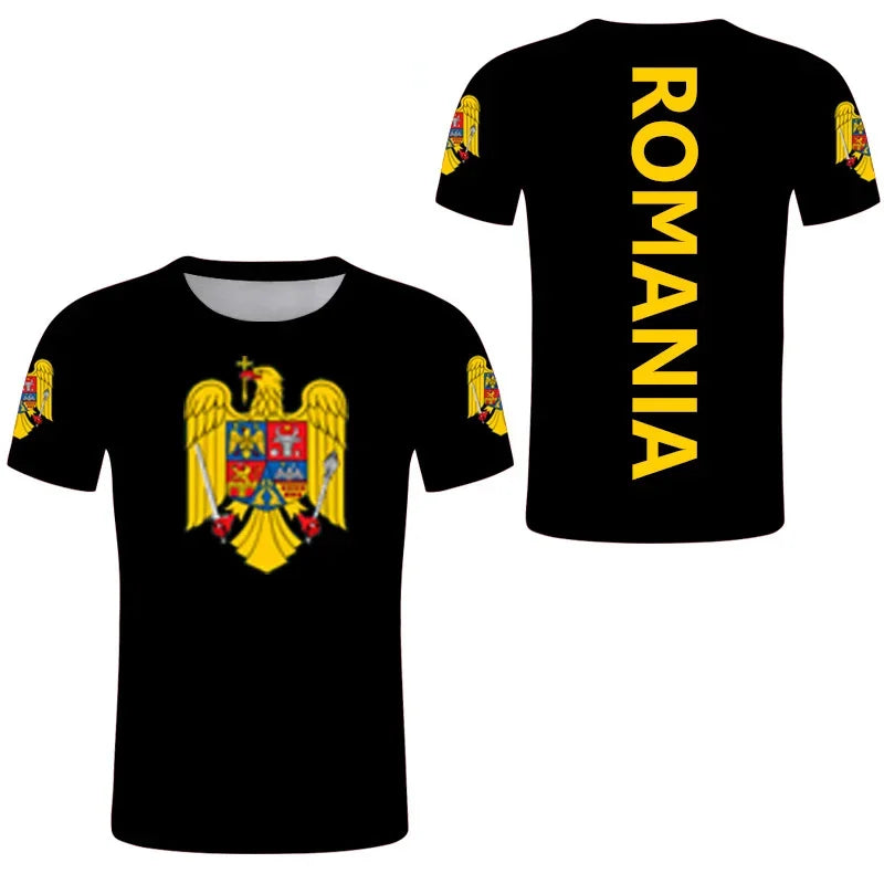 Romania Flag Football Graphic T-Shirt – Unisex Streetwear