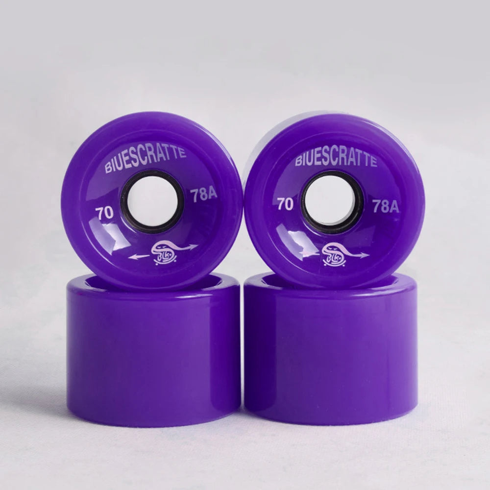 4pcs 70mm 51mm 80 duro Longboard Wheel for 70mm Skateboard Tire 80A Durable Elastic PU Ruedas for Road Street Skate Board Rodas