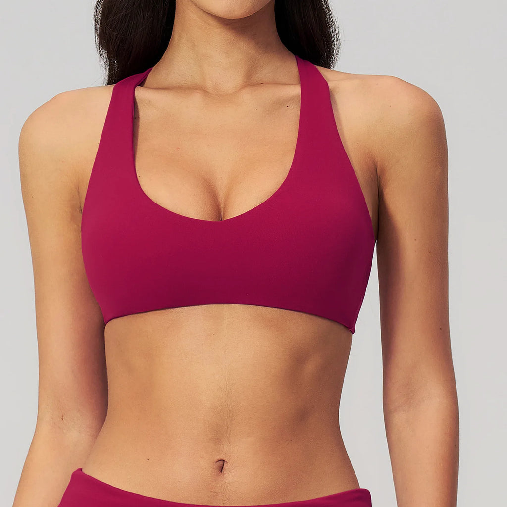 NCLAGEN Sport Bra Women High Support Fitness Brushed Underwear Back Cross Gym Clothes Training Yoga Top Pilates Workout Tank