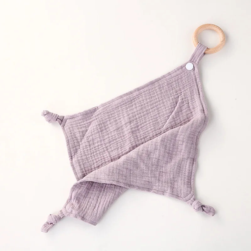Wooden Drool Bib Ons Baby Saliva Towel Soft Cotton Baby Burp Cloth Kindergarten Handkerchief Newborn Washcloth Nursing Towel