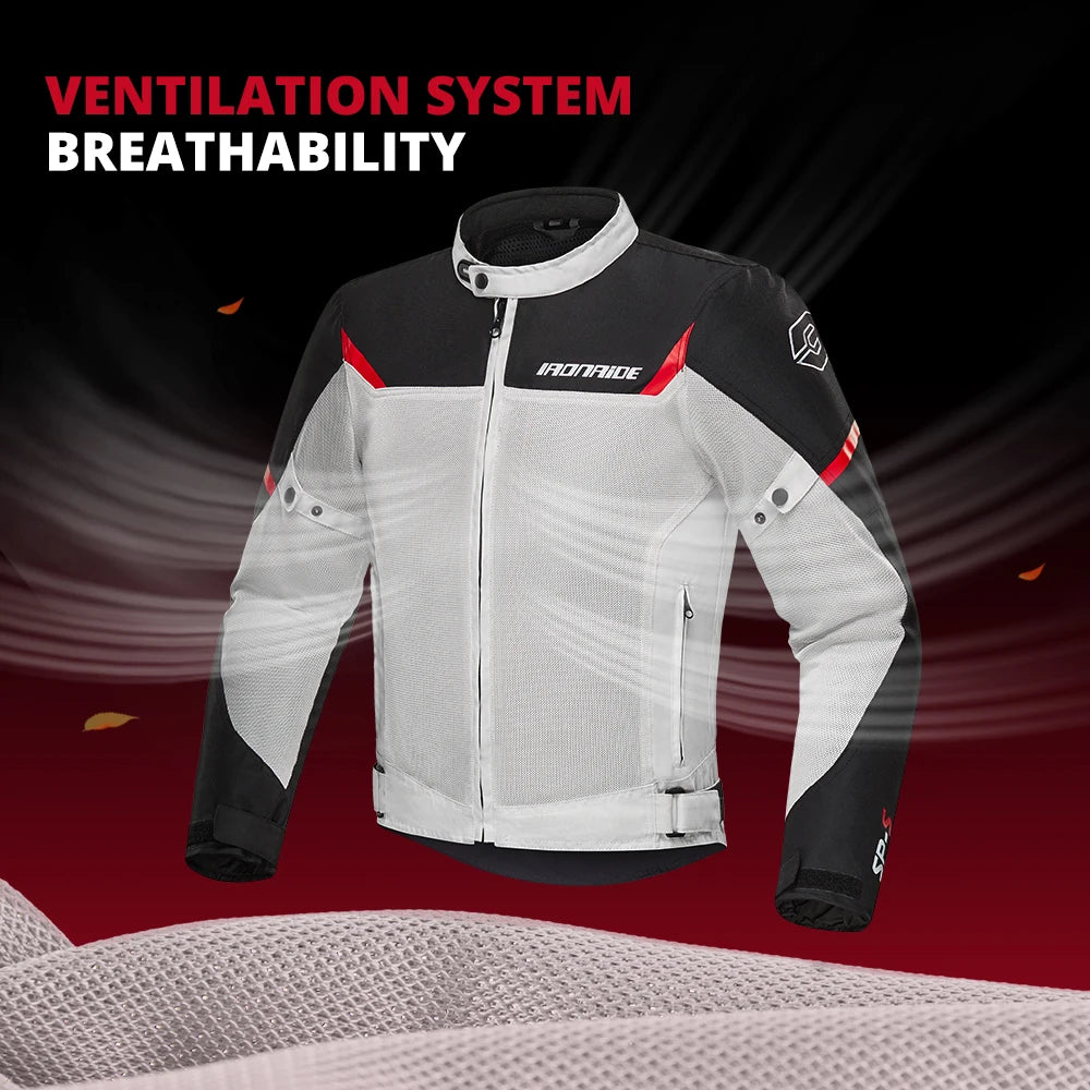 Summer Motorcycle Jacket Man Mesh Breathable Motorbike Riding Moto Jacket Waterproof Outdoor Motocross Riding Protective Gears