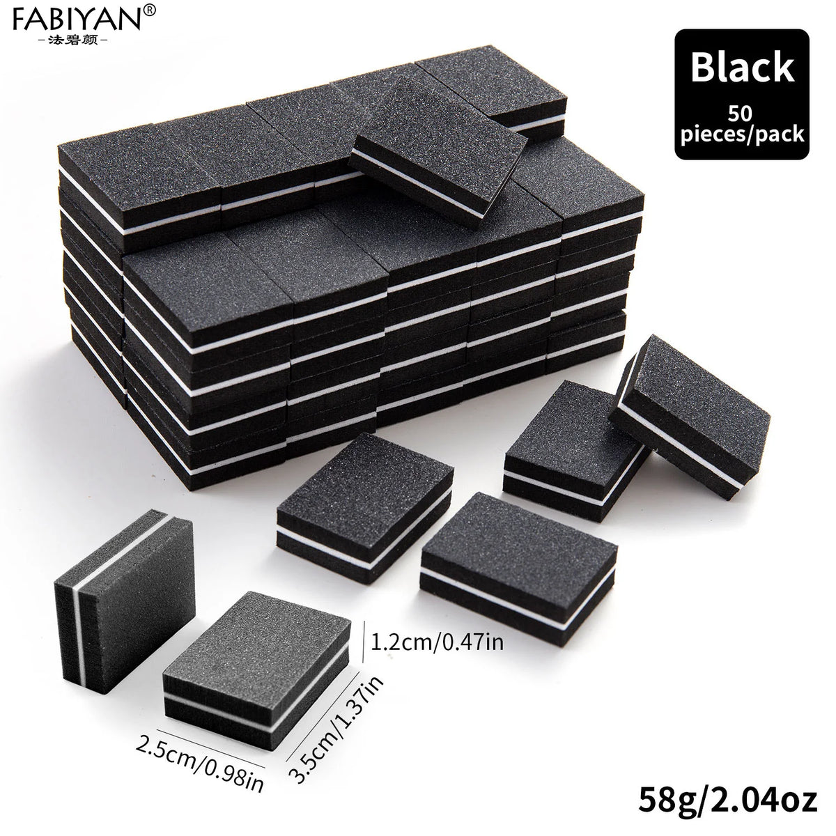 50Pcs/pack Mini Sponge Nail Buffer Block Double Sided Texture Nail File Buffers For Nail Pre-processing Polish Nails Accessories