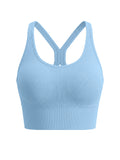 Women's Seamless Sports Bra, High Support Workout Running Vest, Yoga Gym Fitness Top, Wirefree Side Support Backless Crop Top