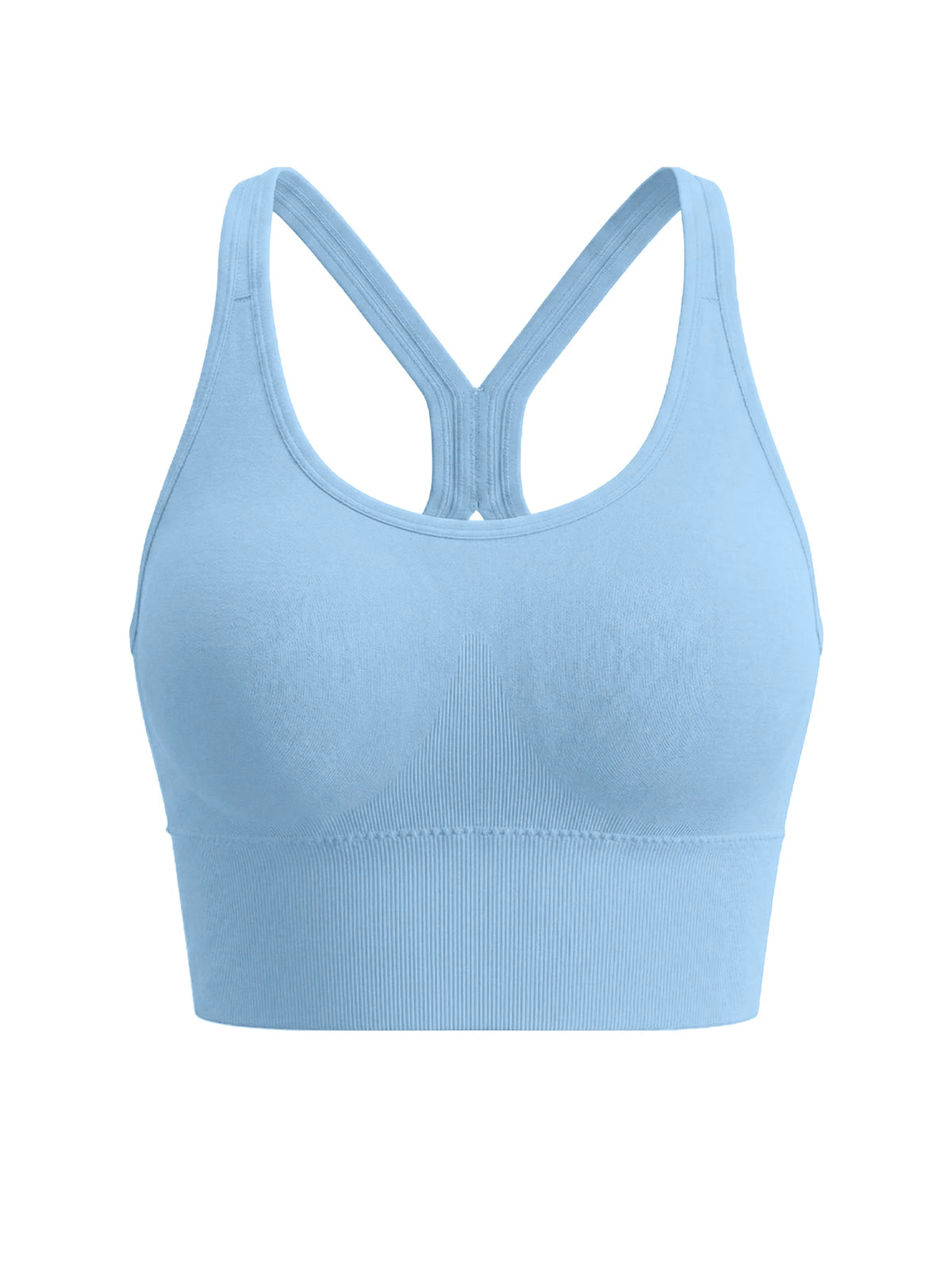 Women's Seamless Sports Bra, High Support Workout Running Vest, Yoga Gym Fitness Top, Wirefree Side Support Backless Crop Top
