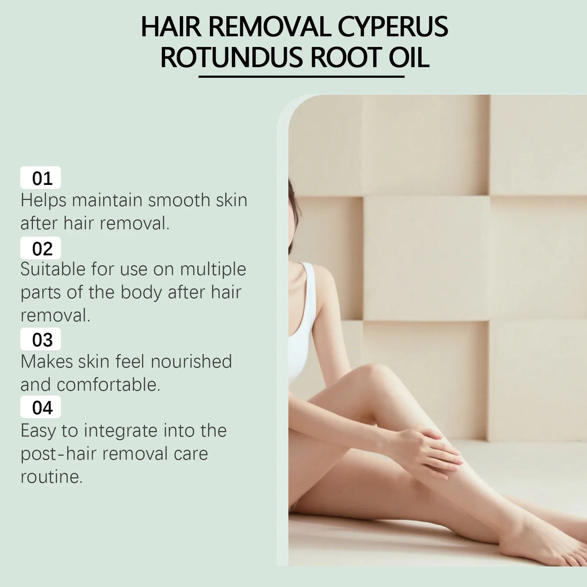 Cyperus Rotundus Hair Removal Oil Hair Growth Inhibitor Skin Smoothing Soothing Refreshing Cleansing Moisturizing Depilatory Oil