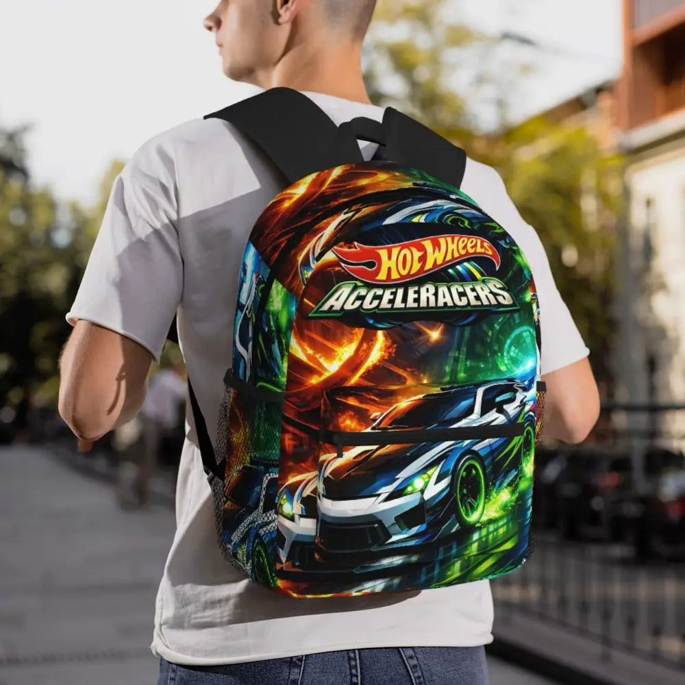 Hot Wheels Race Student Backpack School Bag Hiking Travel Daypack for Men Women Bookbag Shoulder Bags