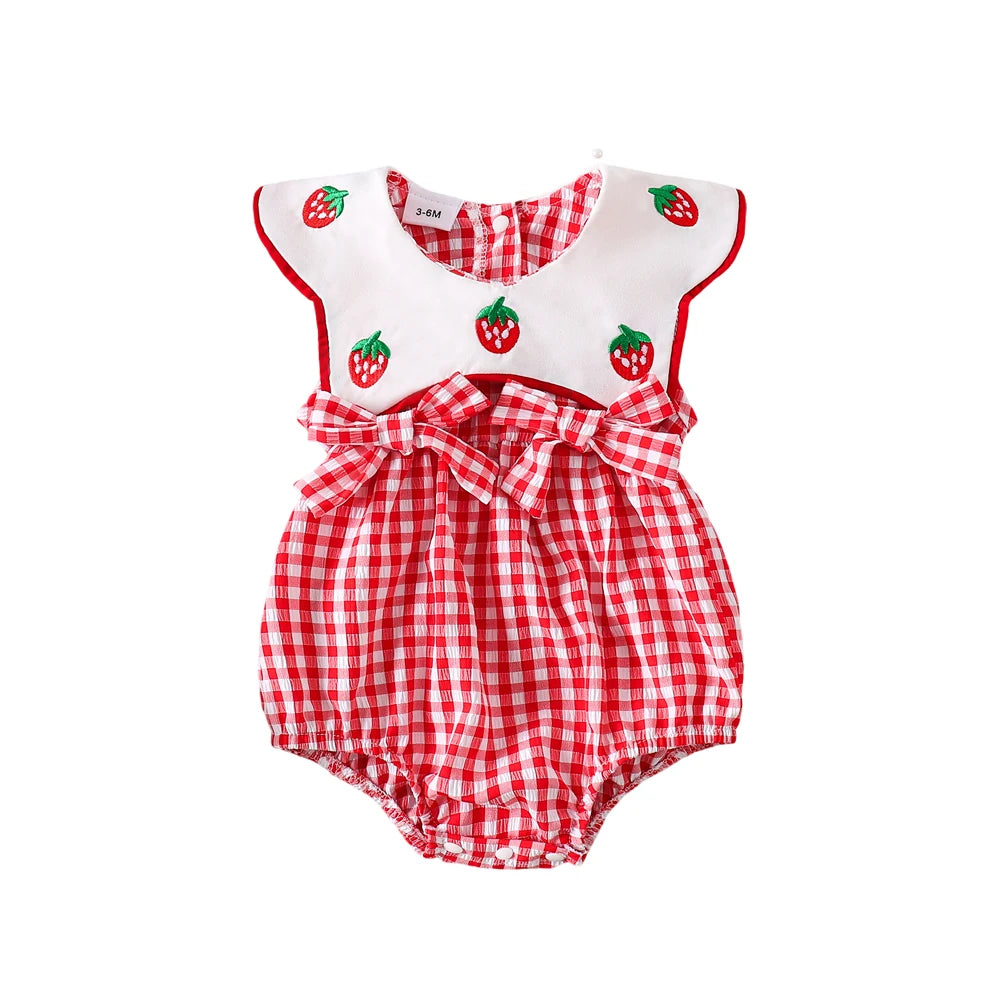 Prowow Baby Girls Clothes 2025 Summer Backless Patchwork Bodysuit Dress For Infants Newborns Clothing Letter Baby Girl Romper
