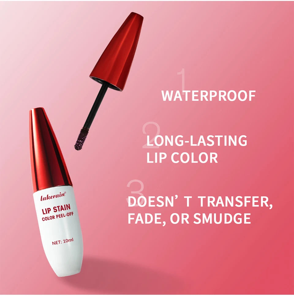 Lakerain Peel-off Lip Gloss Matte Natural Mist Lip Tinted Waterproof Long Lasting Lipstick Makeup Tear Contour Stain Cosmetics