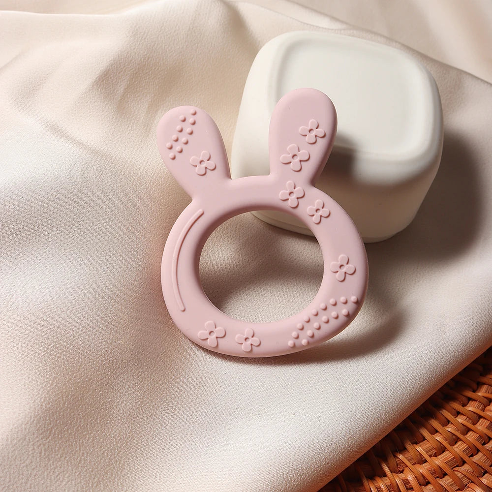 New Baby Teether Carrot Bunny Shape Silicone Teether Teething Toy Kids Sensory Educational Teething Toy