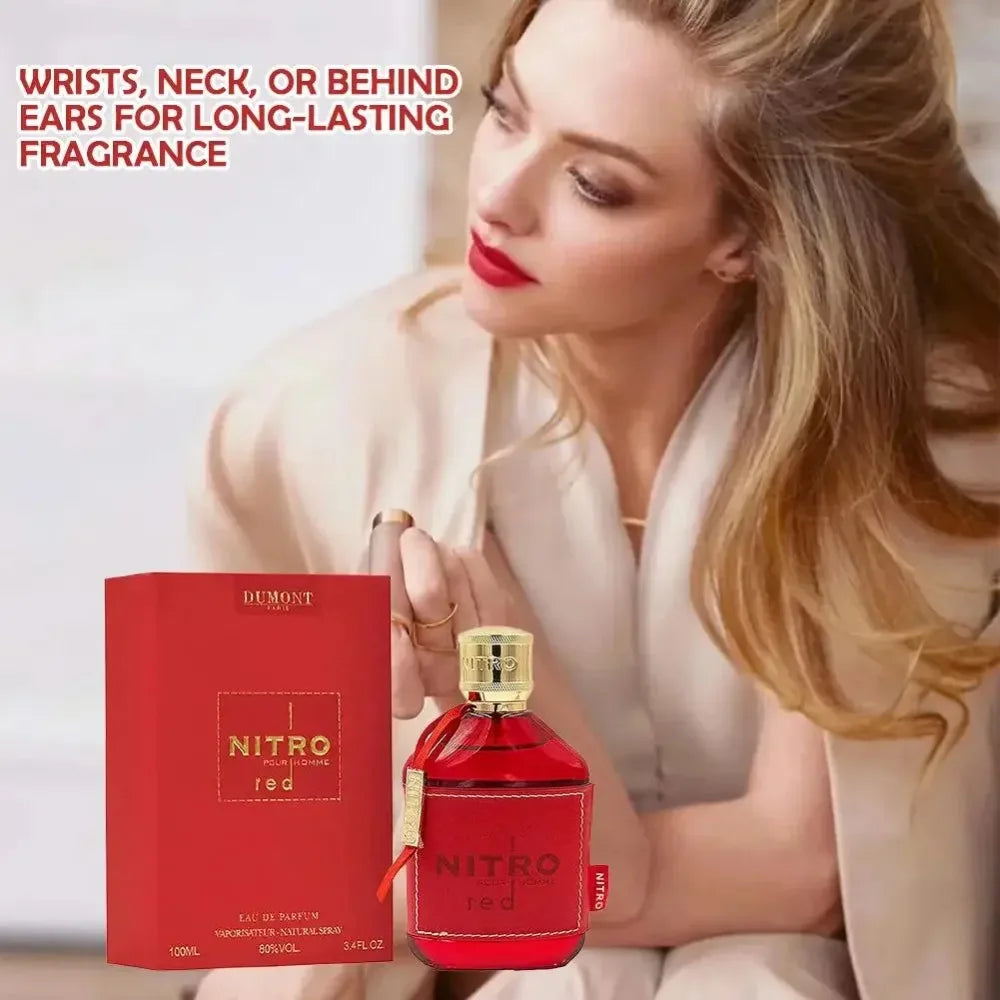 Luxury Men Eau De Parfum Spray, Long Lasting Fragrance, Premium Scent, Nitro Red Blue Black Green Similar Perfume, 100ml