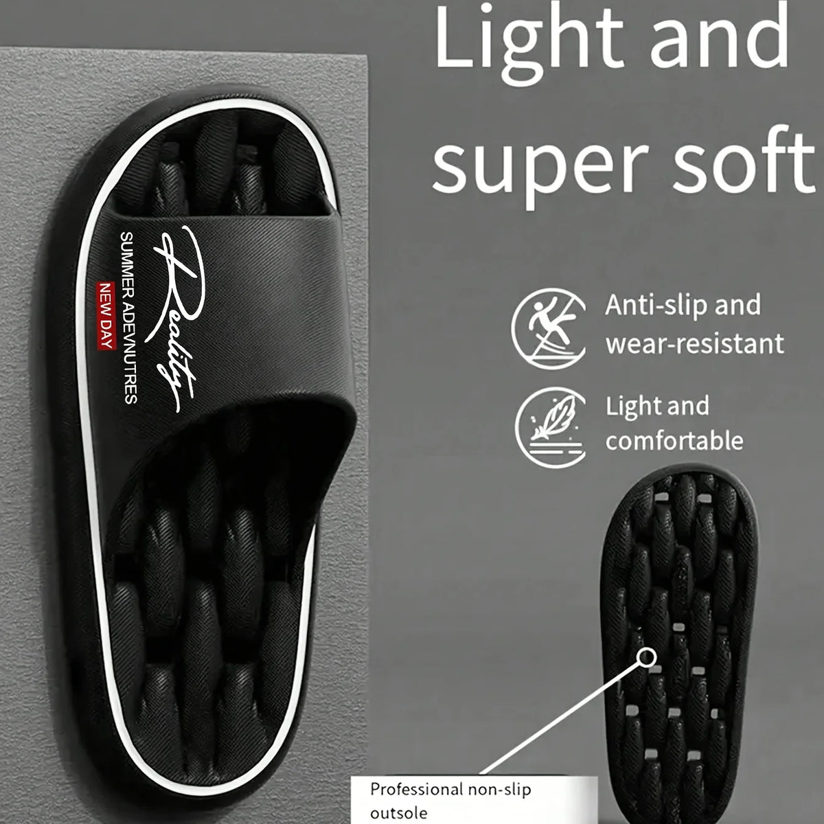 Summer innovative design EVA men's shoes, soft and lightweight home slippers, suitable for indoor and outdoor leisure activities