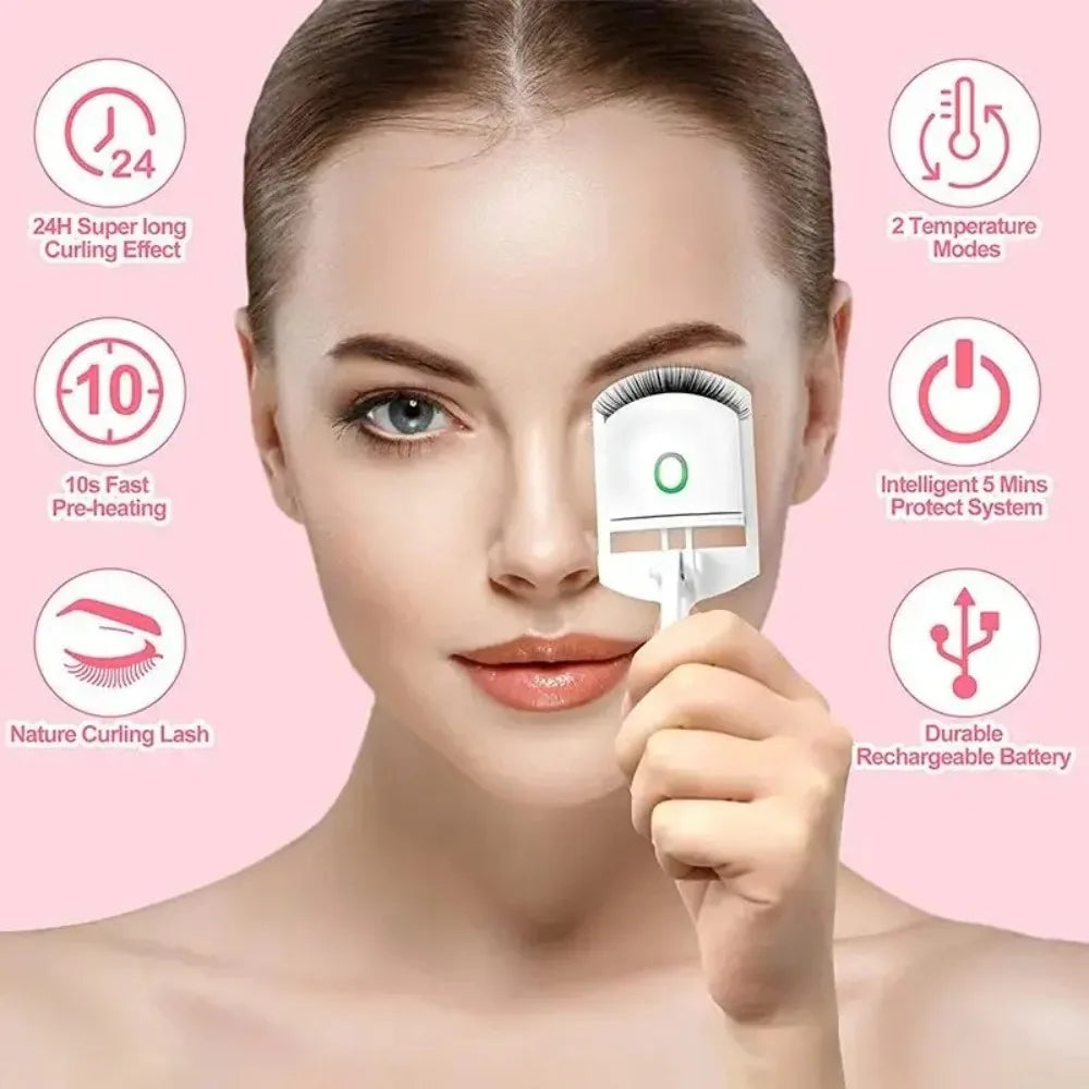 Lash Perm Electric Eyelash Curler Temperature Control Electric Eyelashes Clip ABS Long-Lasting Curl Beauty Eye Instrument