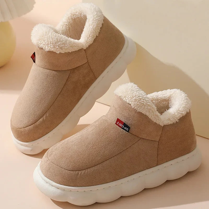 Warm Furry House Slippers Women Men Winter New Fashion Comfort Plush Slippers Home Indoor Outdoor Soft Thick Sole Cotton Shoes
