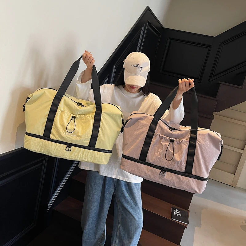 Large Capacity Travel Duffels Bag With Independent Shoe Compartment Travel Totes Suitable For Yoga Gym Storage Weekends Bags