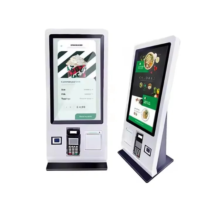 32-Inch Touch Screen Restaurant Self-Service Ordering & Checkout Kiosk with Floor-Standing Design for Indoor Use