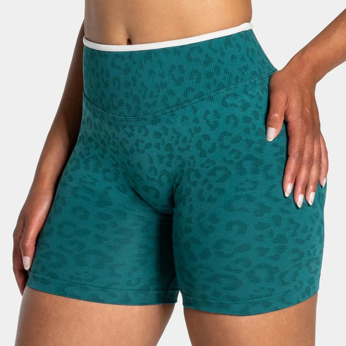 NO LOGO Women leopard print yoga fitness suit, contrasting edge sports bra high waisted leggings running cycling headband